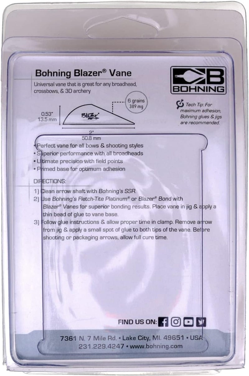 Bohning Blazer® Vane, 2” Hunting, 3D, Vane, Red, 50pk - Image 4